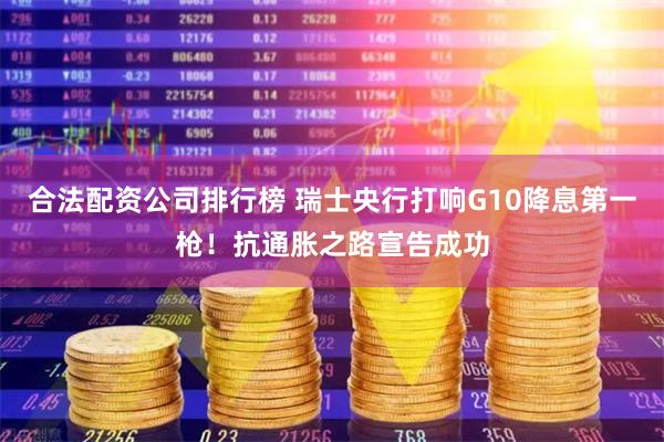 合法配资公司排行榜 瑞士央行打响G10降息第一枪!抗通胀之路宣告成功