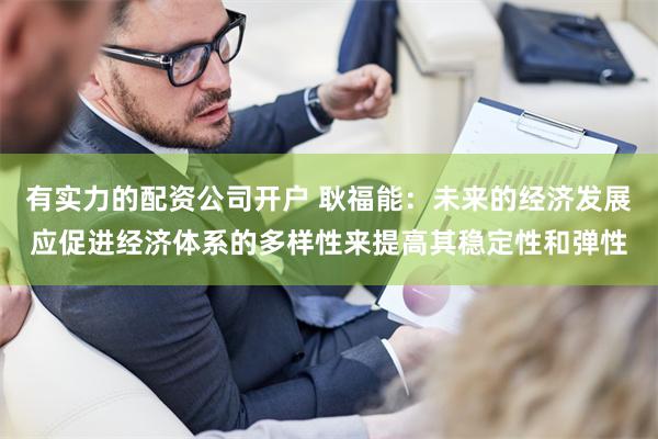 有实力的配资公司开户 耿福能:未来的经济发展应促进经济体系的多样性来提高其稳定性和弹性