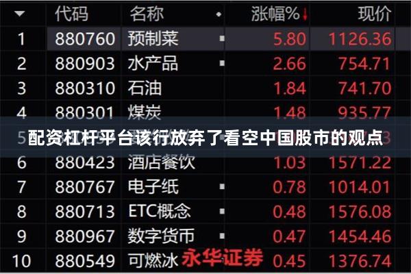 配资杠杆平台该行放弃了看空中国股市的观点