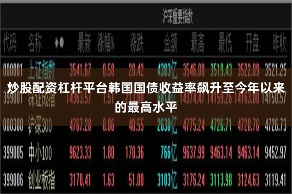 炒股配资杠杆平台韩国国债收益率飙升至今年以来的最高水平